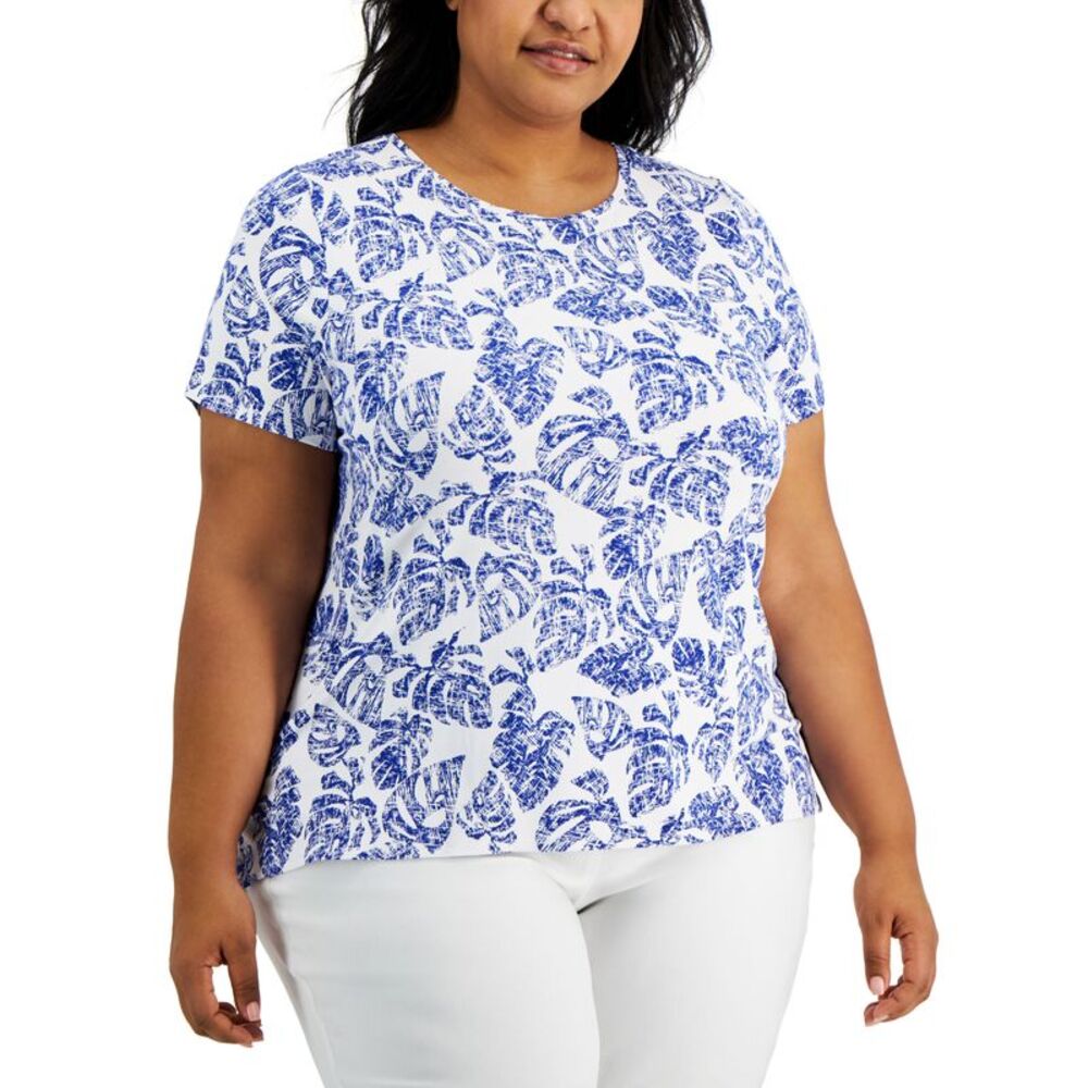 Alfani Plus Size Printed Jersey Top